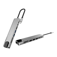 USB C 8 in1 HUB Type C Splitter 4K Thunderbolt 3 Docking Station Laptop Adapter For Macbook Air M1 iPad Pro RJ45 HDMI-compatible