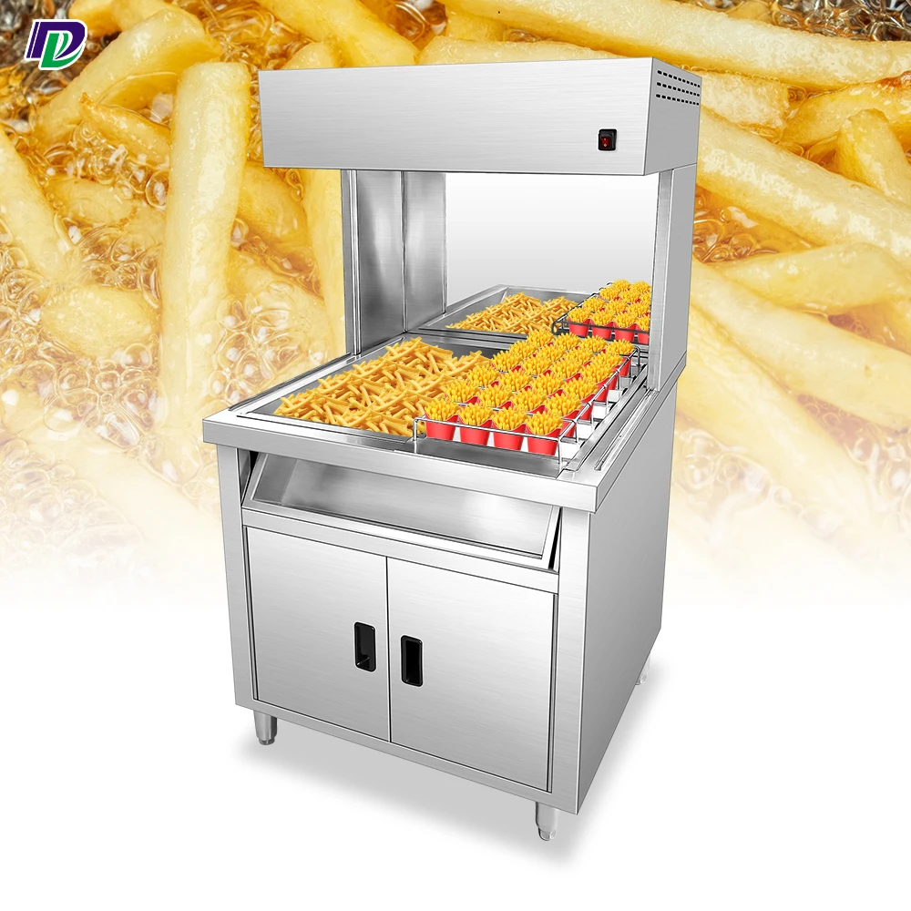 Commercial Electric French Fries Warmer Machine Factory Sale Potato Chips Display Station for Snack Hotels