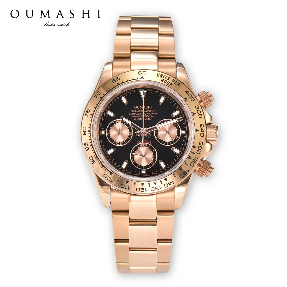 

Multifunctional chronograph men's watch Rose gold stainless steel sports VK63 watch waterproof Sapphire casual VK63 quartz watch