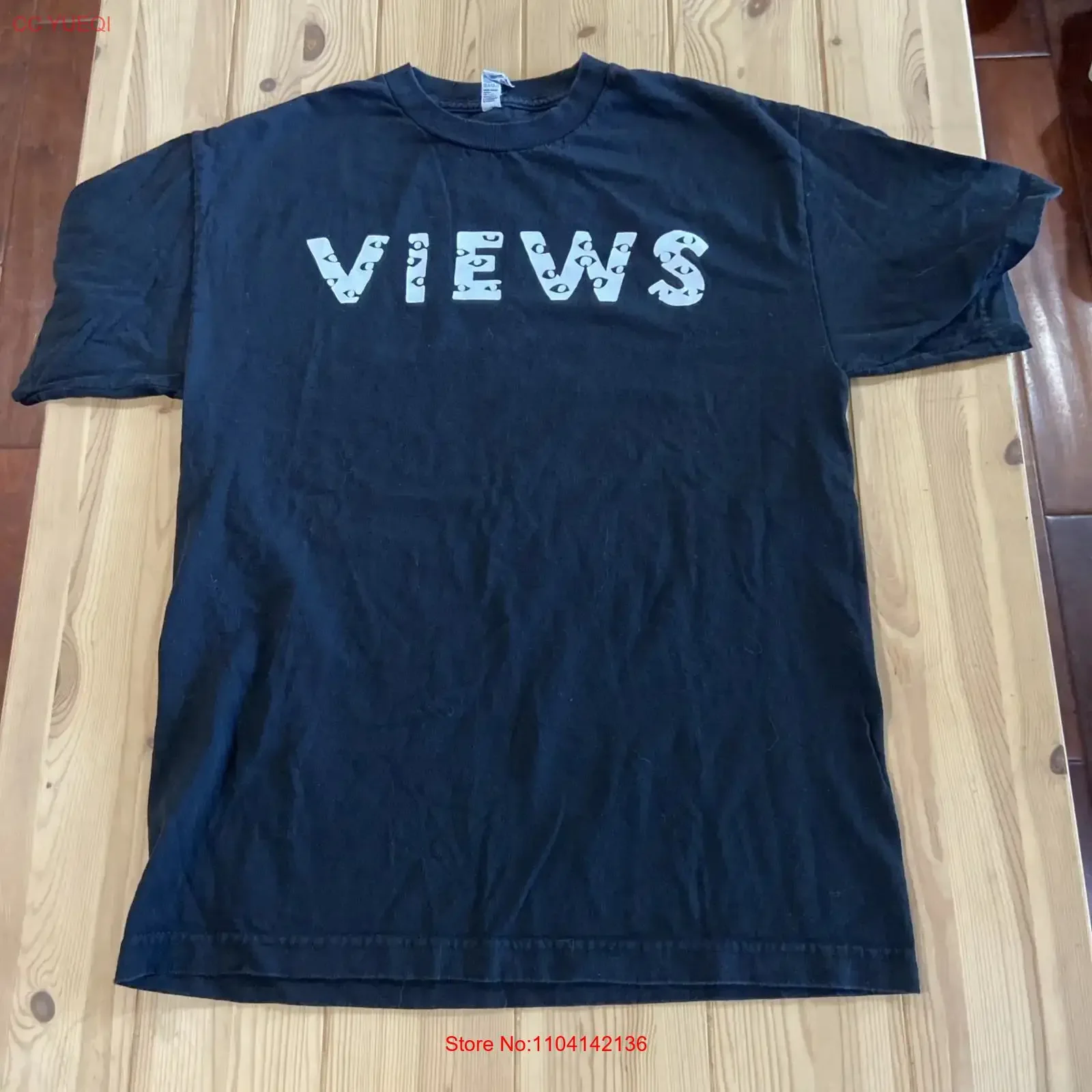 Футболка DRAKE VIEWS SUMMER SIXTEEN TOUR с черным графическим принтом, унисекс, размер Medium, винтажная, с эффектом потертости, повседневная, удобная, стильная.