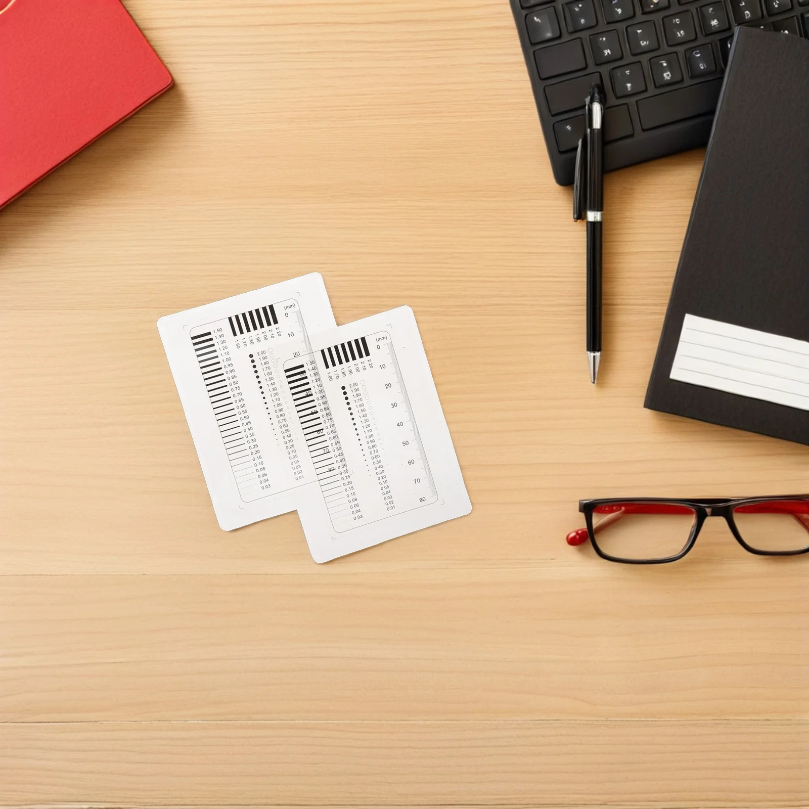 

2pcs High Precision Measurement Tool Multifunctional Defect Detection Ruler For Crack Width Film Diameter Inspection Transparent