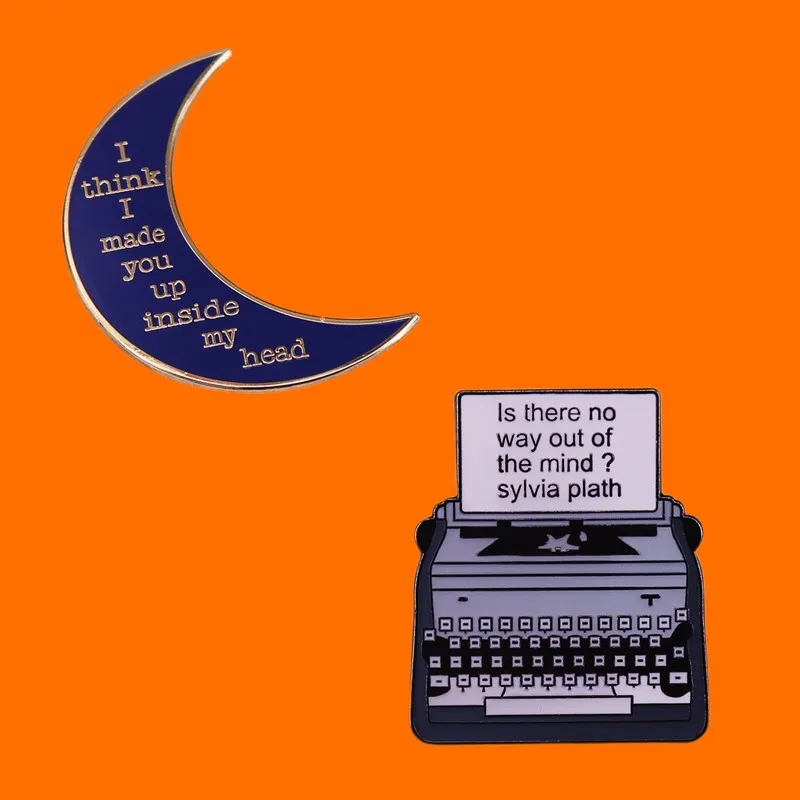 Sylvia Plath Poet Enamel Pins Custom ‘is There No Way Out of The Mind?’ Brooches Luxury Copper Lapel Badge Literary Jewelry Gift