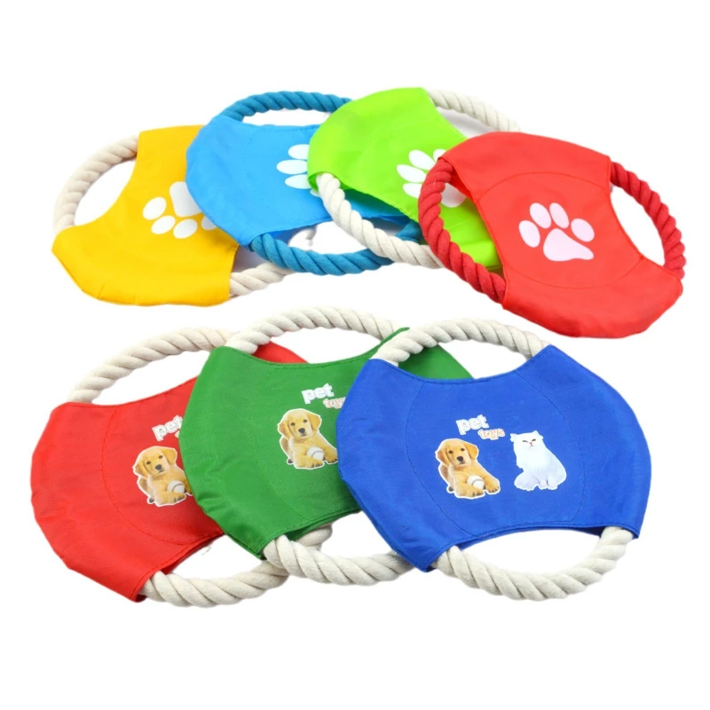 Internet Celebrity Pet Cotton Rope Frisbee Special Dog Training Toys Grinding Teeth Pet Toys Foreign Trade Dog Frisbee Training