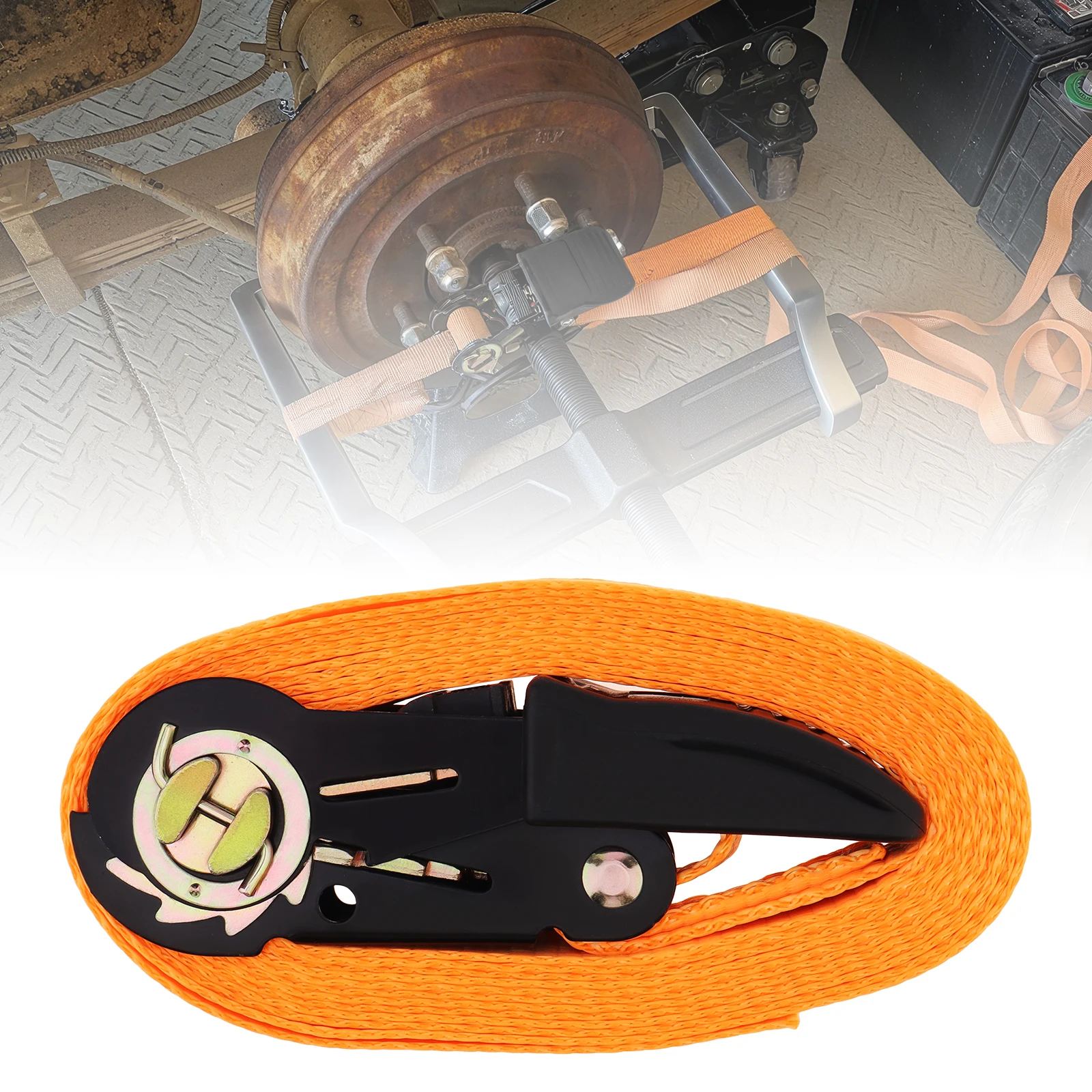 3.5M Buckle Tie-Down Belt Straps for Truck Car Brake Drum Rotor Puller Heavy Duty Luggage Ratchet Tie Down Straps Tow Rope
