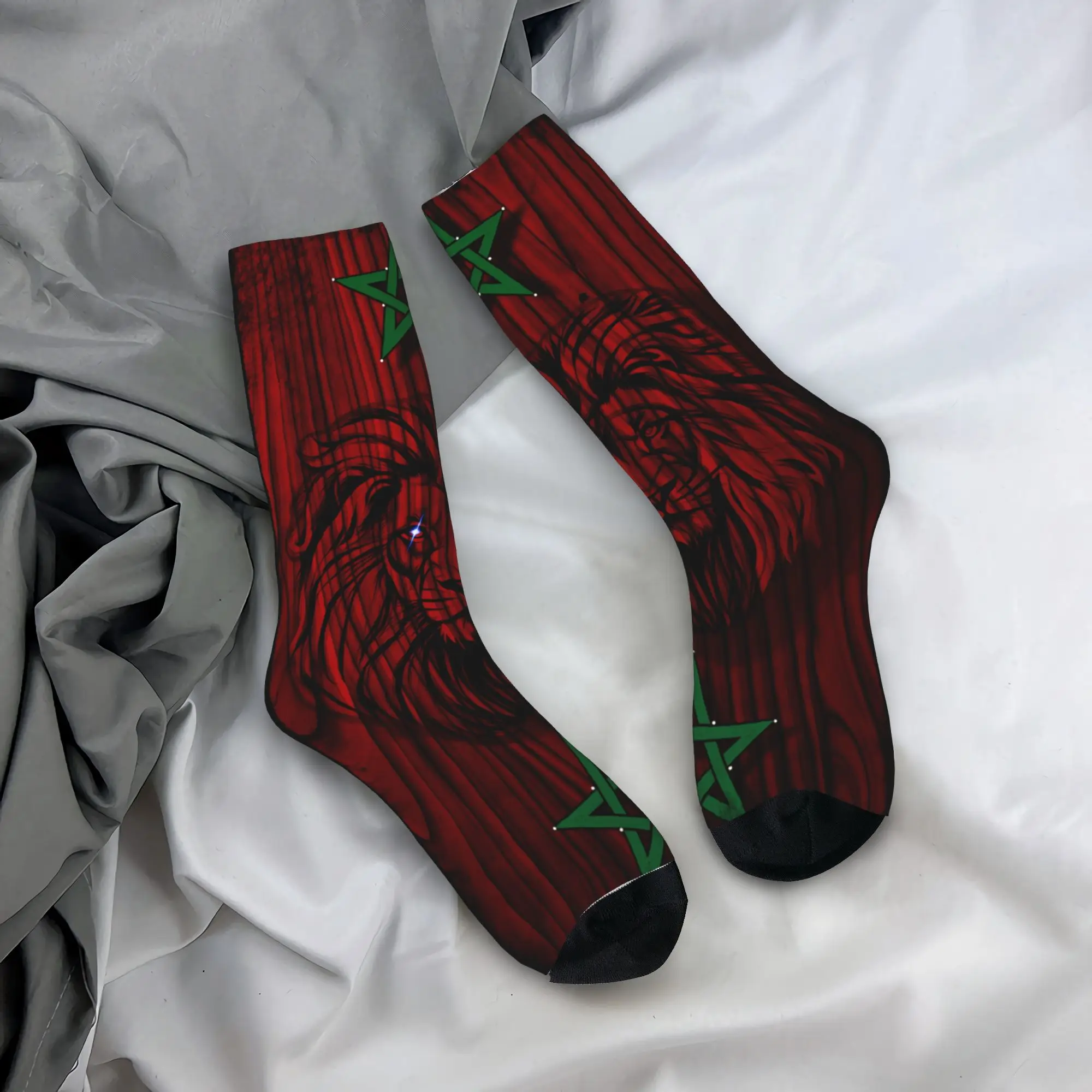 

Marokko Morocco Flag Stockings Design Novelty Socks Spring Anti Sweat Socks Men's Outdoor Medium Soft Socks