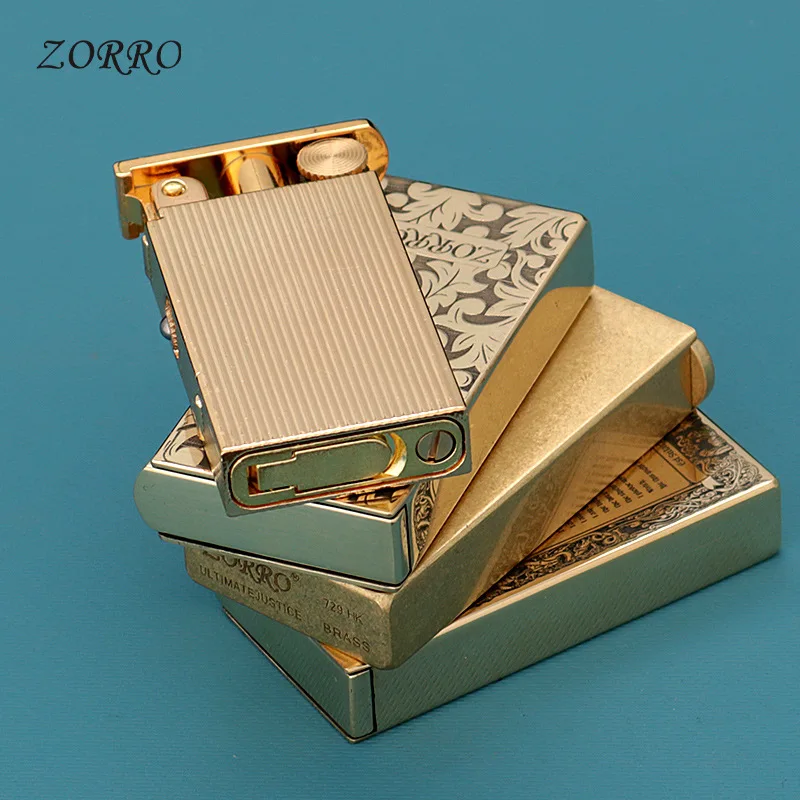 

ZORRO Mechanical Automatic Lifting Lighter Creative Personality Brass Kerosenes Cigarette Lighter Creative Men's Gift