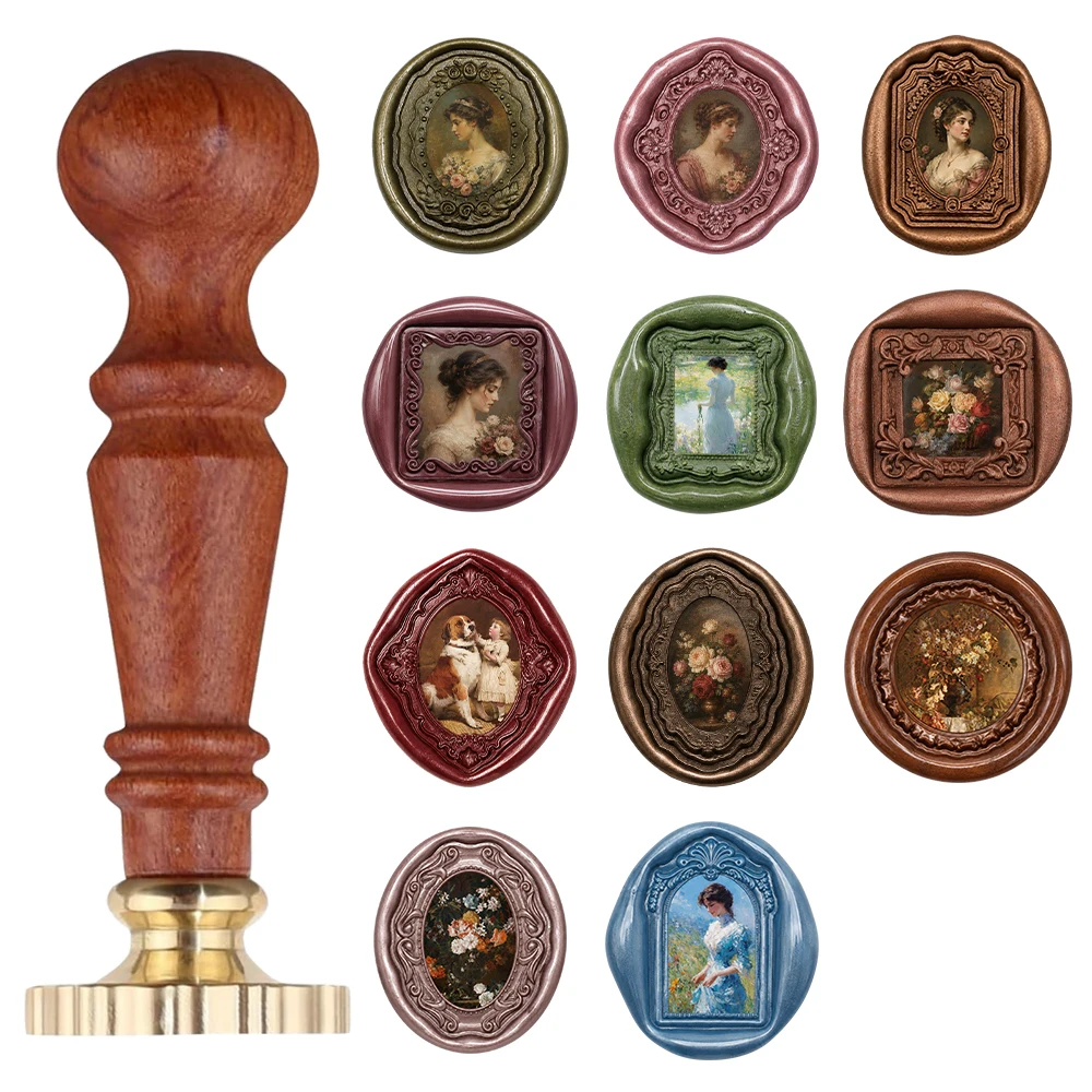 Wax Seal Stamp Set - 3D Embossed Frame Relief Carving Wax