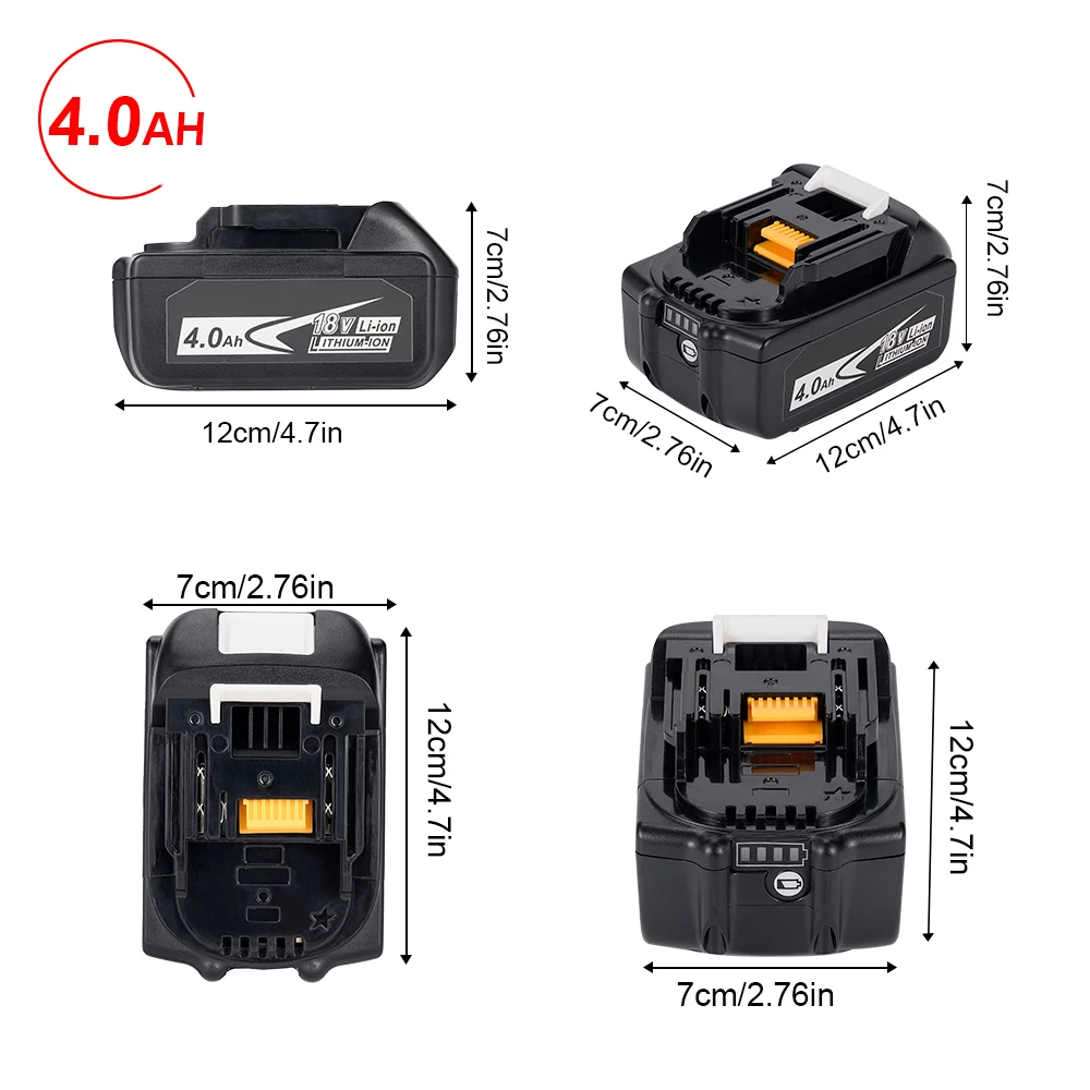 Hormy 18V Battery for Makita 4000mah Battery 18650 Lithium-ion Cell for Cordless Electric Saw Drill Grinder Screwdriver Tool