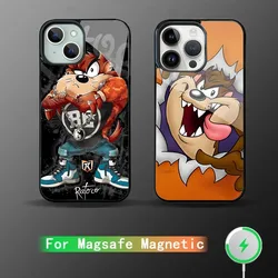 Tasmanian Devil Taz Phone Case Strong Magnetic For IPhone 15 14 13 Pro Max Mini Alex Mirror For Magsafe Wireless Charging Cover