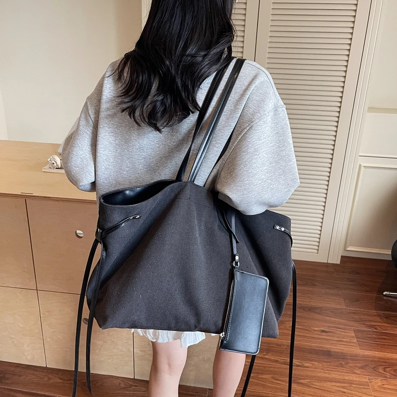 Casual Vintage frauen Schulter Tasche Mode Weibliche Leinwand Tragbare Handtaschen Große kapazität Reise Laptop Tragetaschen für dame – Detail 18