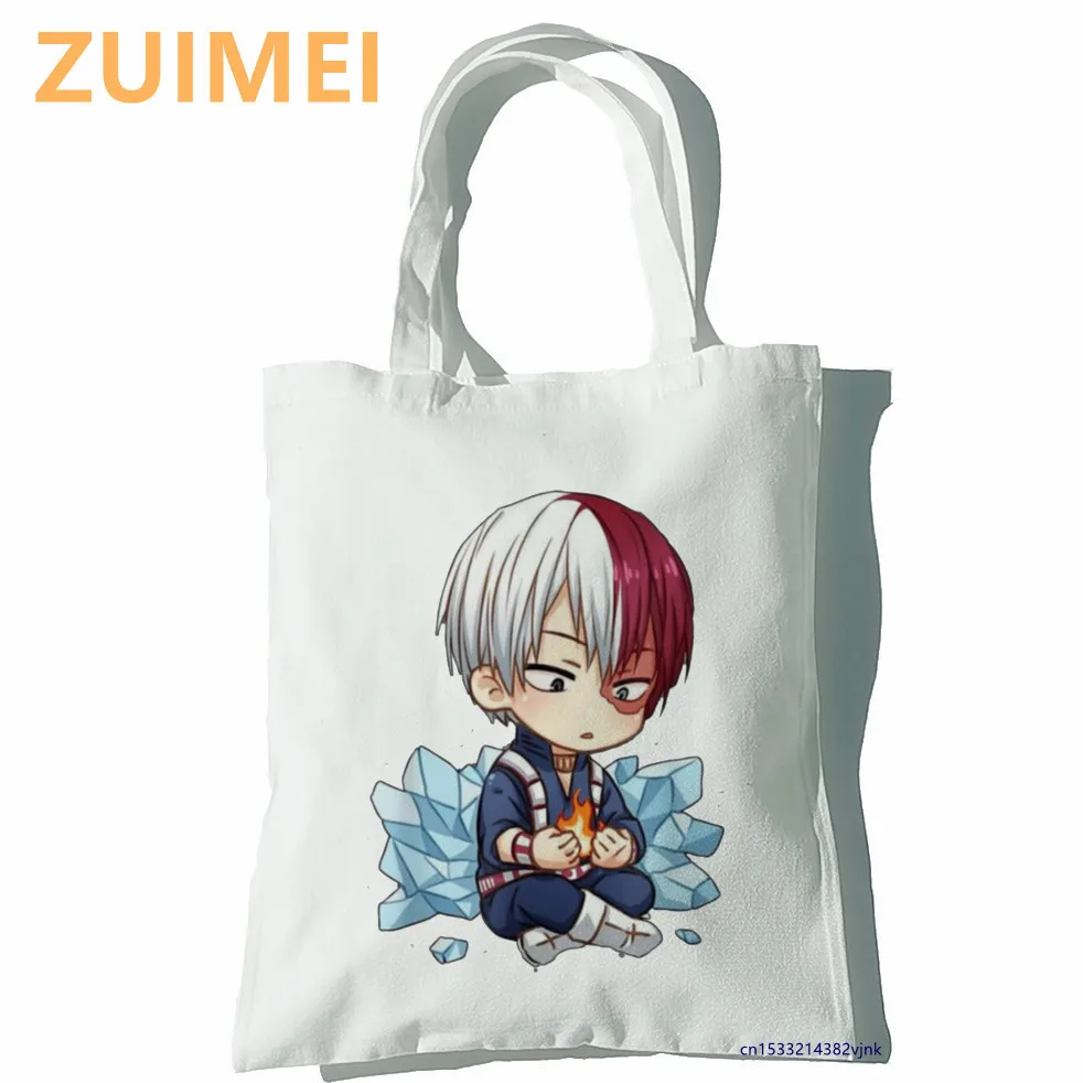 Bag My Boku No Hero Academia Katsuki Bakug Bag Harajuku Gothic Canvas Black Bag Horror Cartoon Large Capacity Shopper Bag Casual