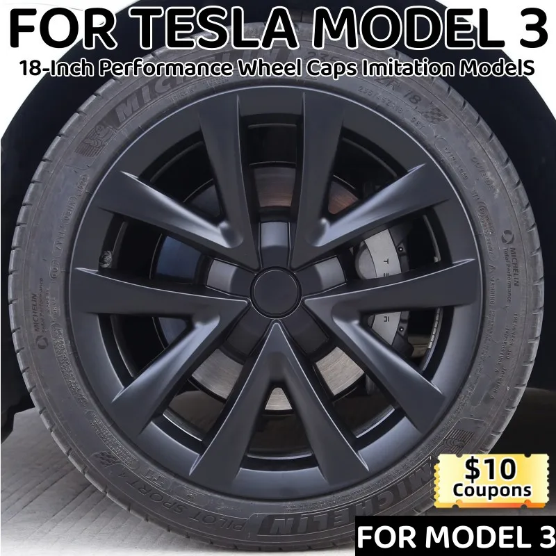 18Inch Hub Cap For Tesla Model 3 Performance Replacement Wheel Hubcap Automobile Wheel Cap Full Rim Cover Accessories 2018-2023