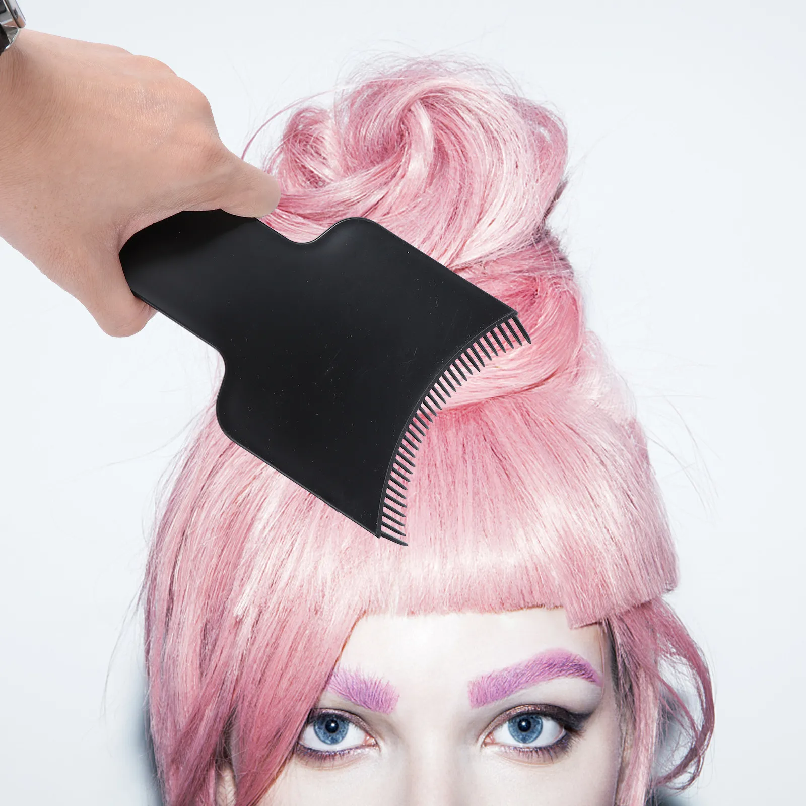 

3Pcs Hair Coloring Comb Tool with Protective Plate Even Dye Distribution No Touch Roots Convenient Styling Black