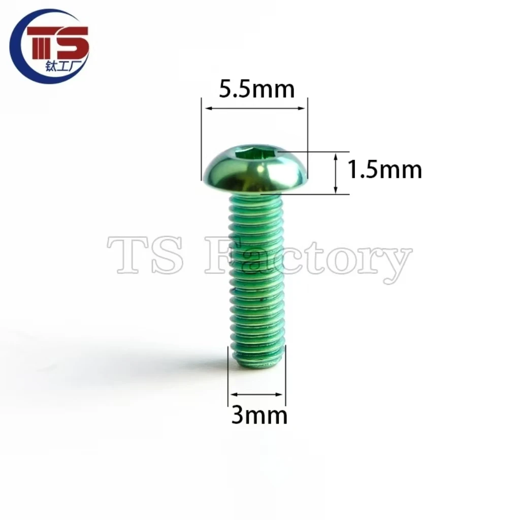 TS 10 and 50pcs Titanium Factory Titanium Alloy Semicircular Head Hex Socket Screws M3/M5 GR5 Rust-Free and Corrosion-