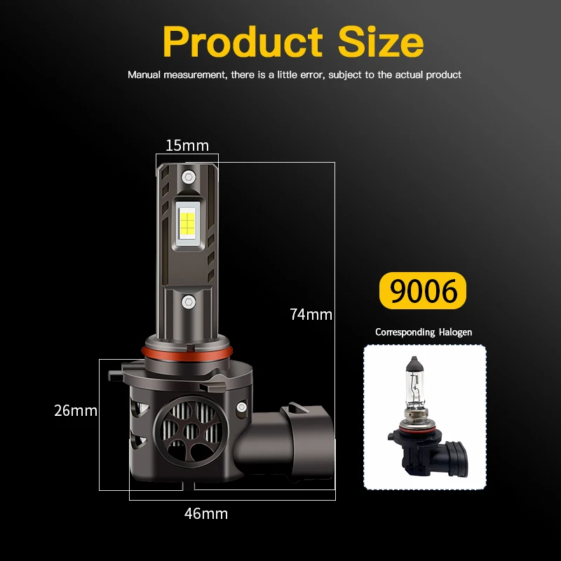 1 set LED Mini Wireless Auto Lamp 9005 HB3 High Beam Headlight For Toyota Camry 2002-2006 Low Beam 9006 HB4 Light Bulbs DC12V
