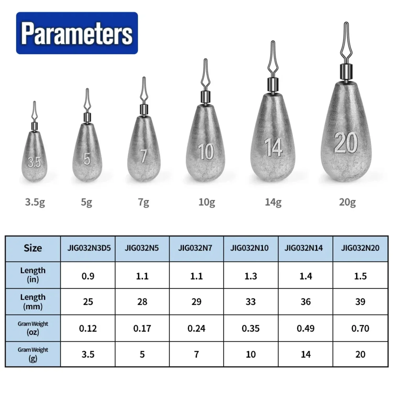 PROBEROS 10pcs/box Drop Shape Fishing Sinker 3.5g-5g-7g-10g-14g-20g Drop Shot Weights & Pencil Sinkers Tackle Wholesale