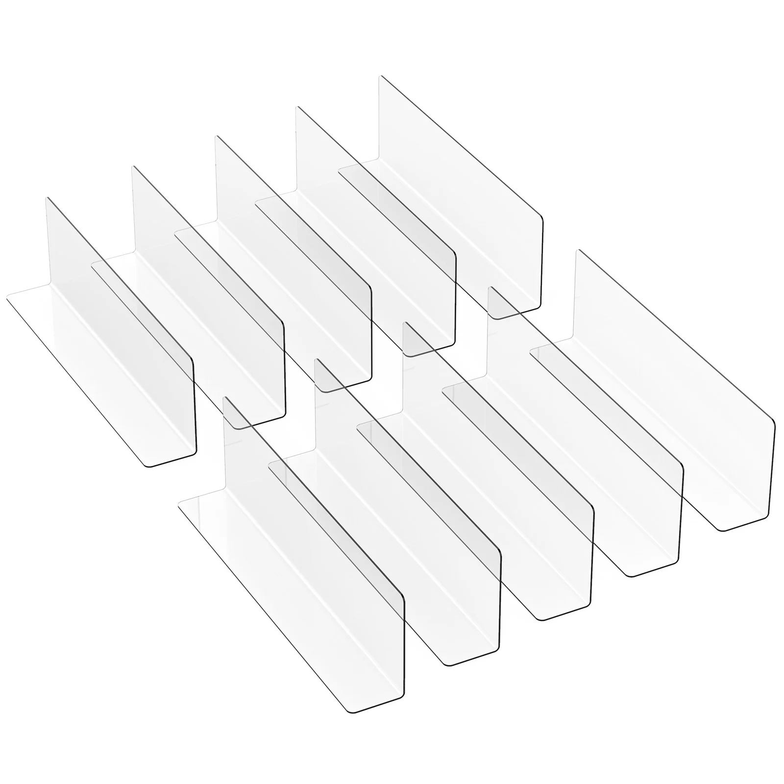 

10 Pcs Commodity Divider Store Separator Plastic Shelf Organizer Dividers L-shaped Side Clapboard PVC