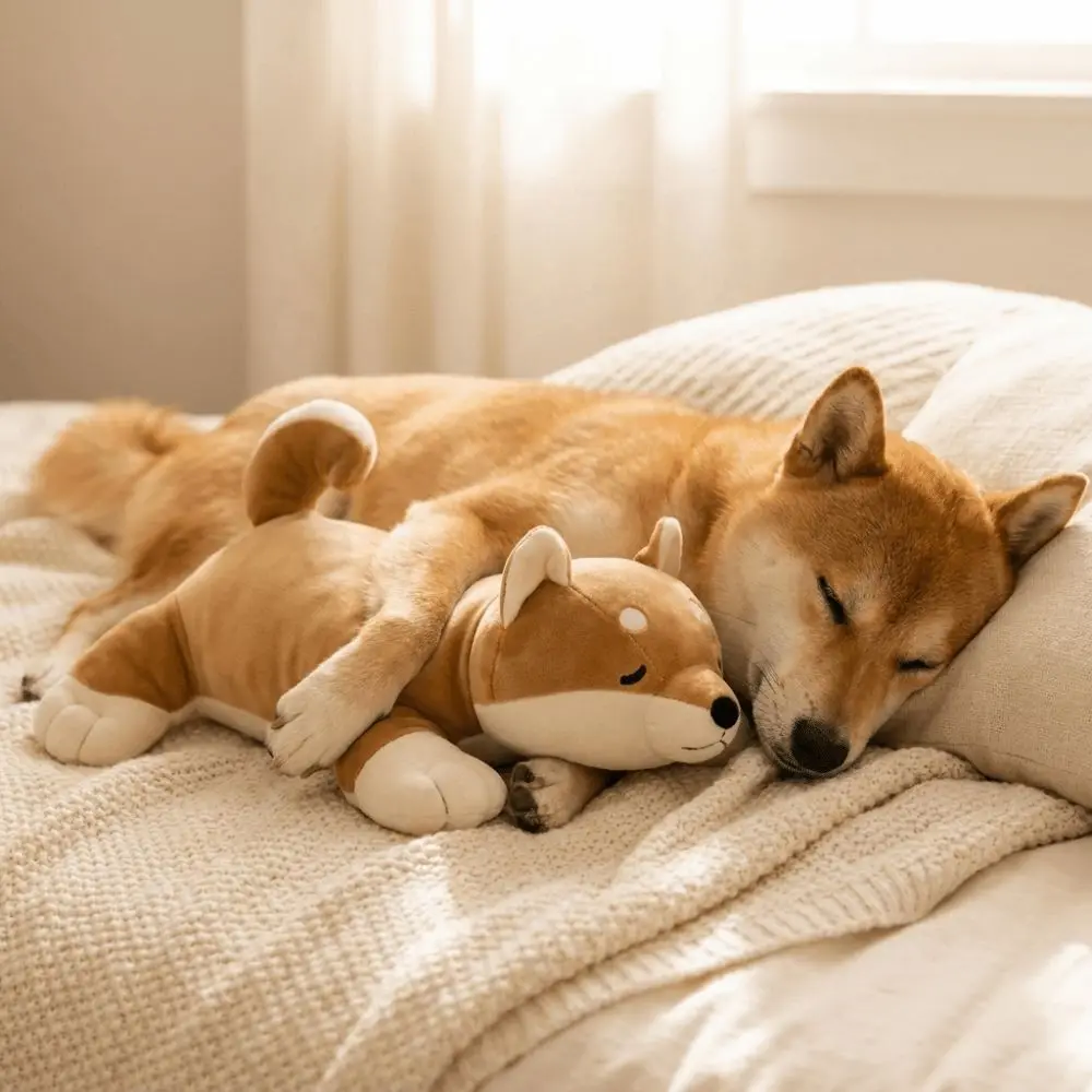 Simulation Heartbeat Pet Heartbeat Plush Doll Soft Comfortable Dog Anxiety Toy Dong Shape Interactive Pet Sleep Aid Toy