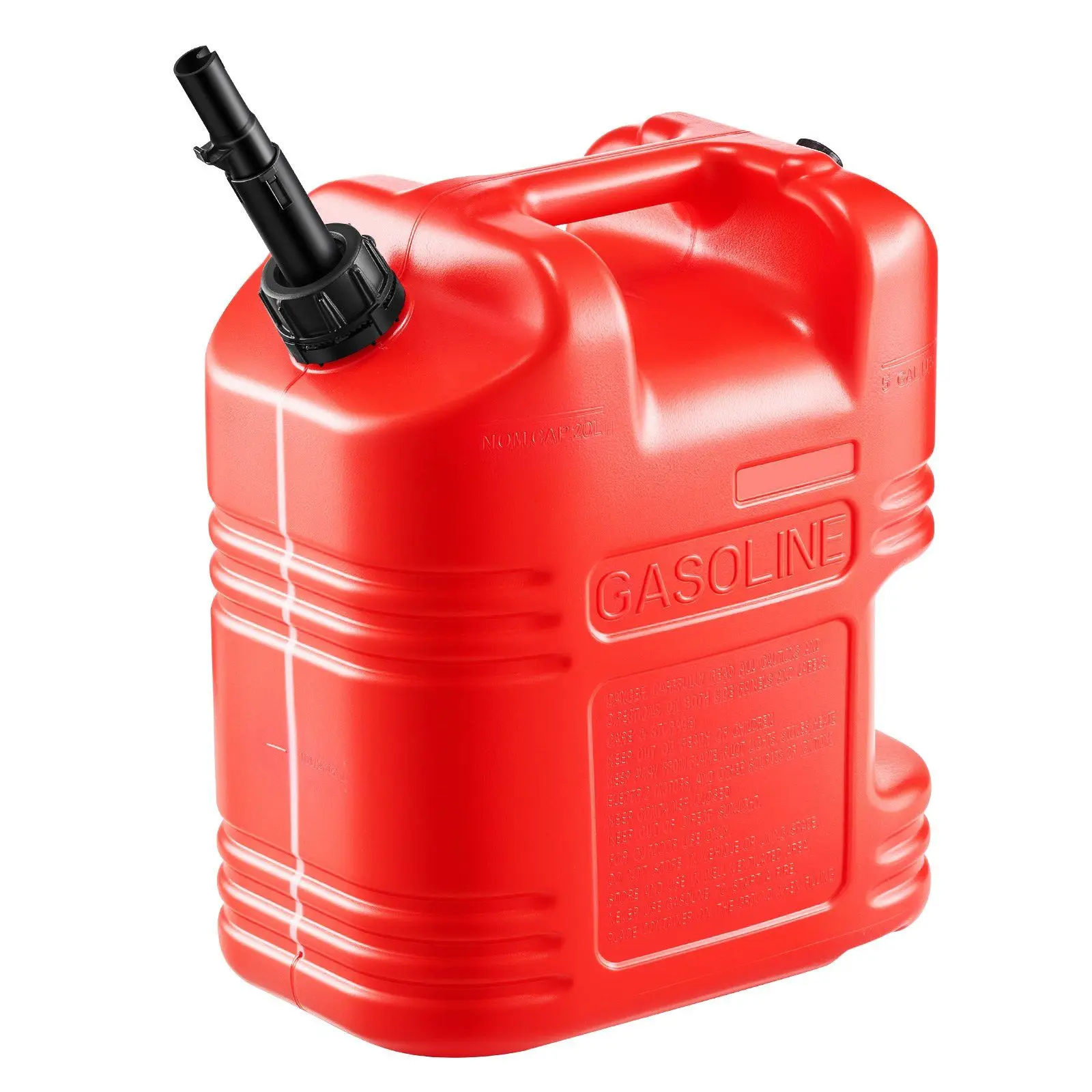 

Fuel Container, 5 Gallon, Gas Tank with Spout & Clear Scale, 15 L/min Max Flow Rate, Secure & Leak-proof, Portable Flat Fluid