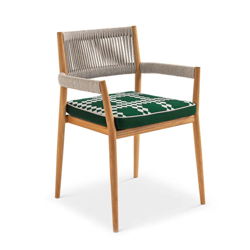 Nordic outdoor solid wood tables and chairs outdoor preservative wood dining table and chairs courtyard open-air teak tables and