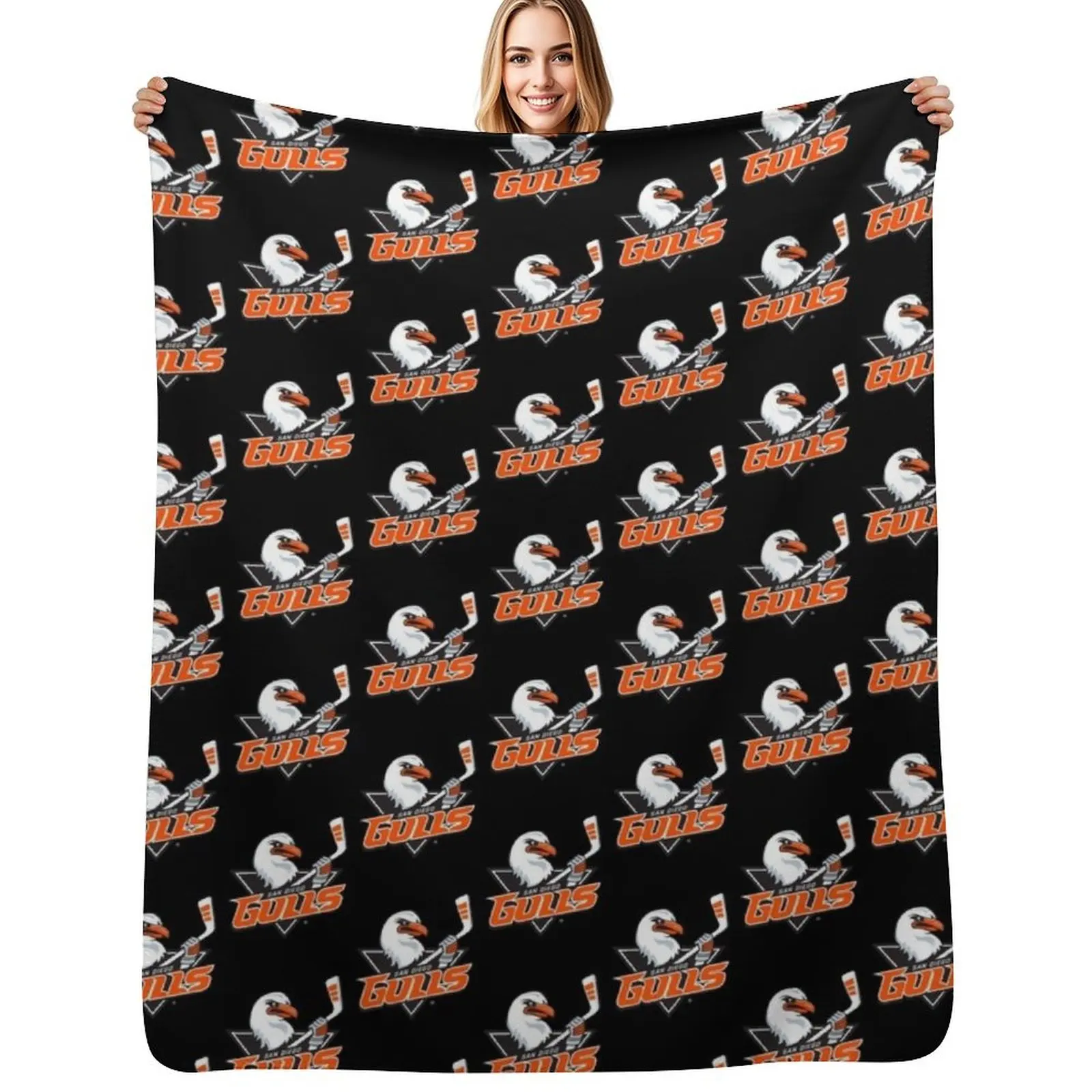 Gulls, San Diego Throw Blanket Cozy Light Blanket for Travel Camping Picnic