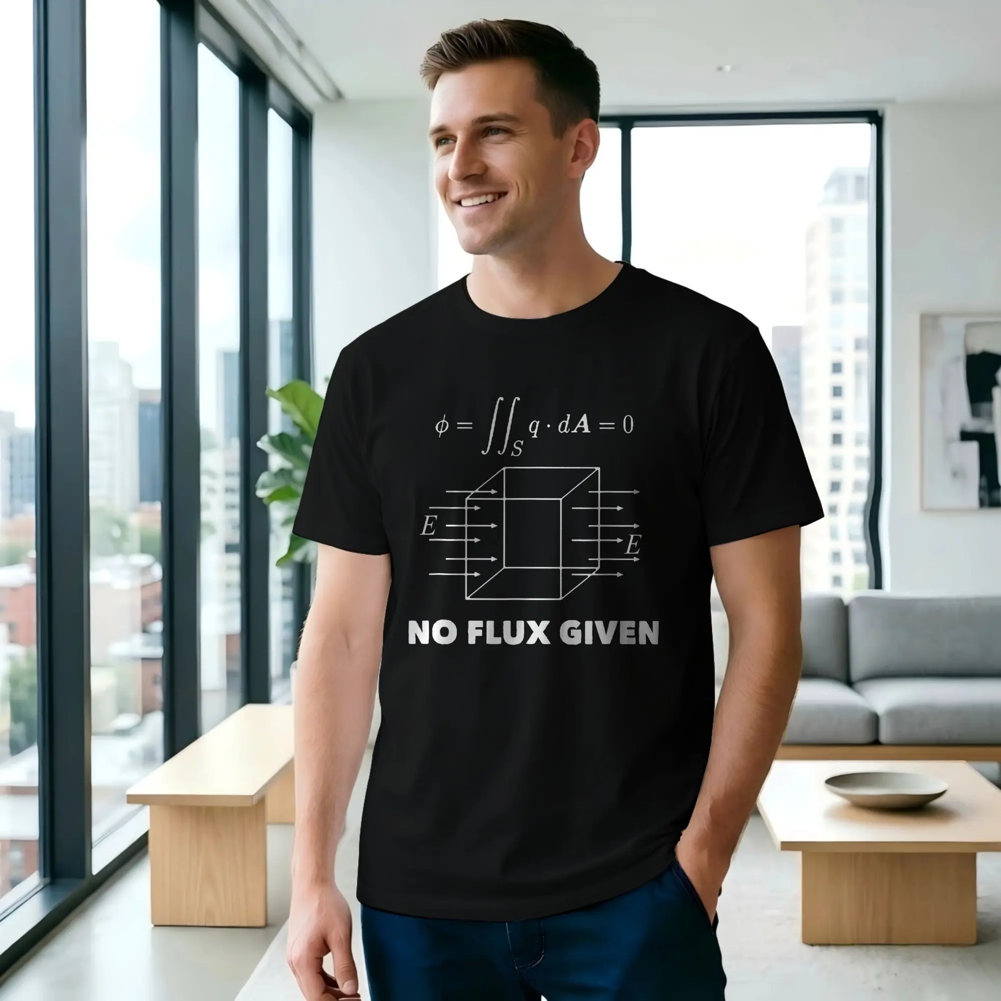 Physics No Flux Given Men T Shirts Science Amazing Tees Short Sleeve Round Neck Pure Cotton Graphic Clothes T-Shirt