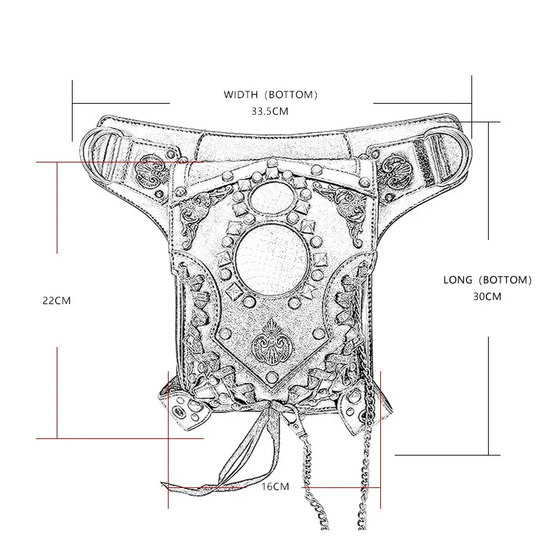 Unisex Steampunk Bag Steam Punk Retro Rock Gothic Goth Shoulder Waist Bags Packs Victorian Chain Bags Drop Leg Thigh Holster Bag