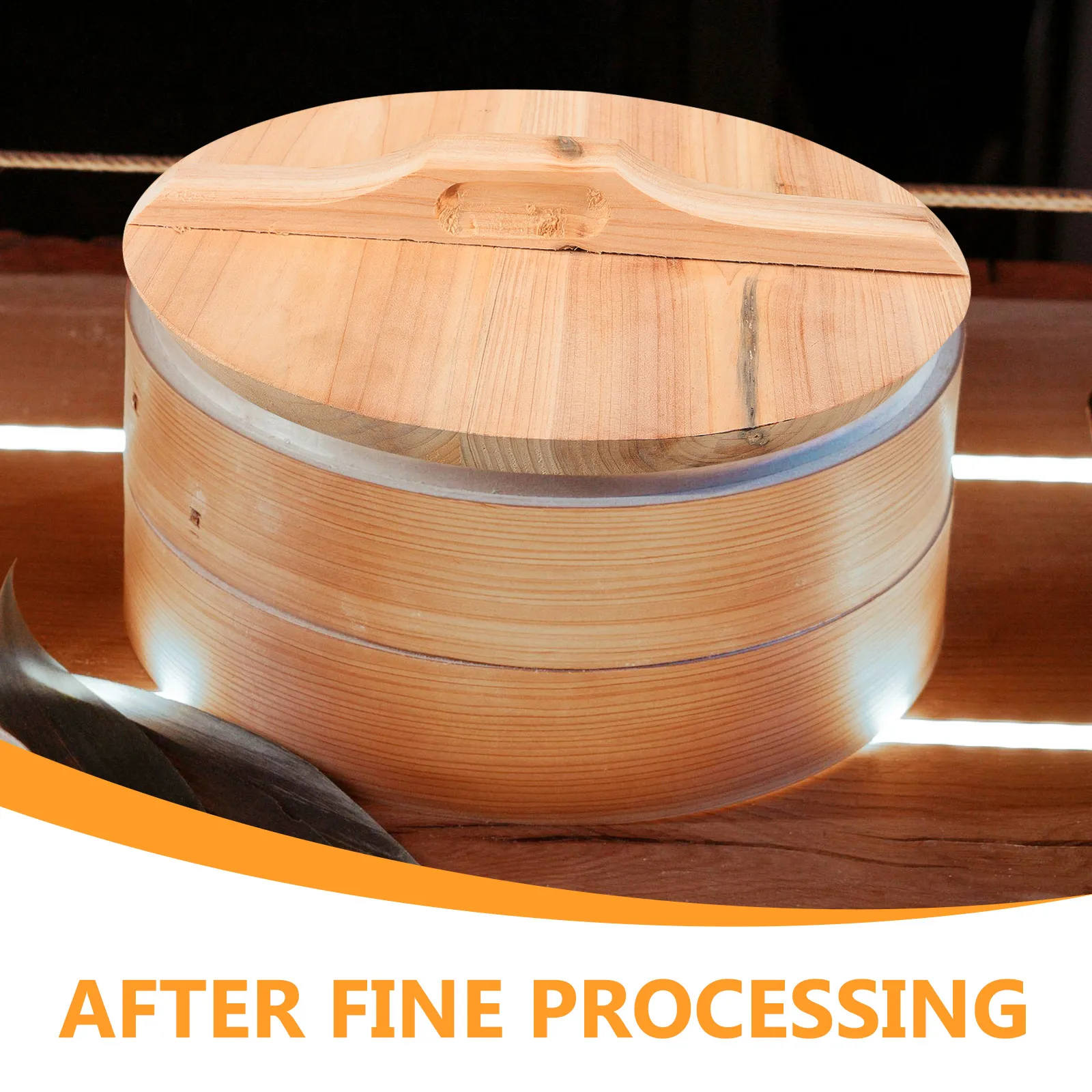 

Wooden Pot Lid Natural Texture Lightweight Wok Lid Anti-Scalding Cooking Tool Kitchen Cover Wooden Wok Cover Cooking Tool