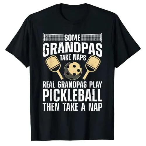 Funny Pickleball Design for Men Grandpa Pickleball Player T-Shirt Husband Gifts Men Clothing Papa Grandfather Graphic Tee Tops