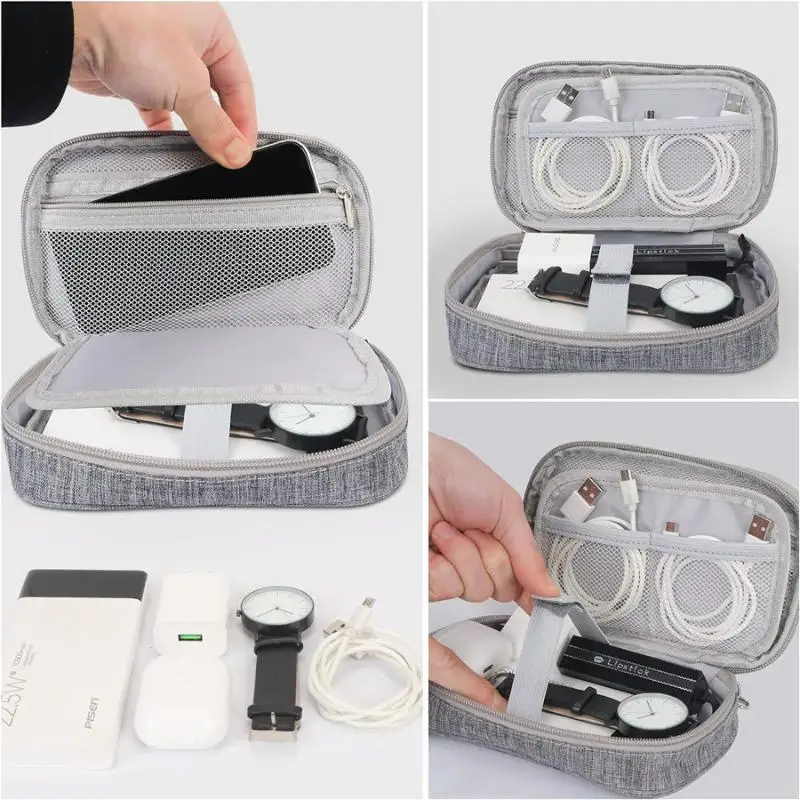 【C】Cable Storage Bag Electronic Organizer Digital Charger Wires USB Power Pouch Portable Travel Accessories Supplies view 3