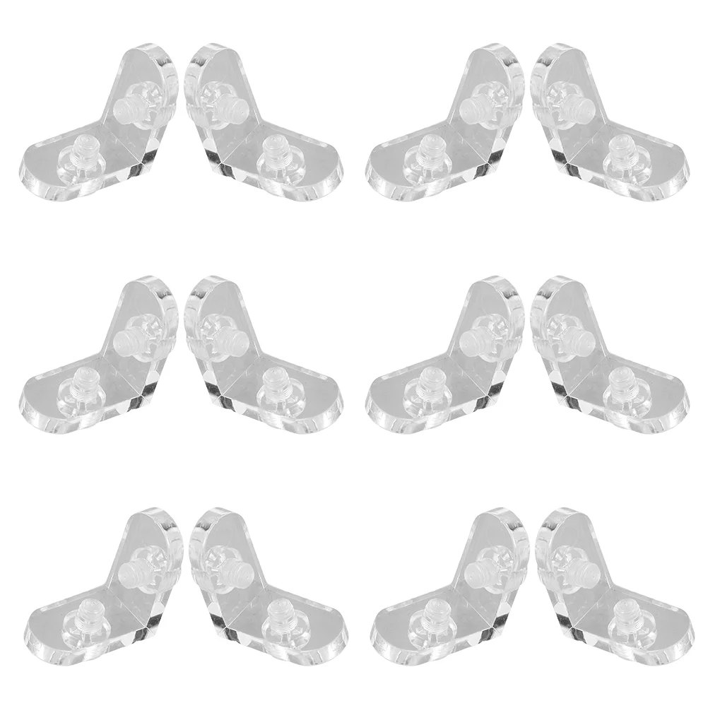 

12 Sets Acrylic Corner Brackets Detachable Clear Transparent Acrylic Boxes Wall Mount Brace Connector Bracket Display Jewelry