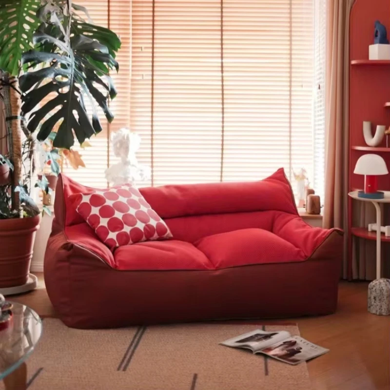 Lazy sofa, two-seater sofa, suitable for small living rooms and balconies, removable, washable cover, no assembly required
