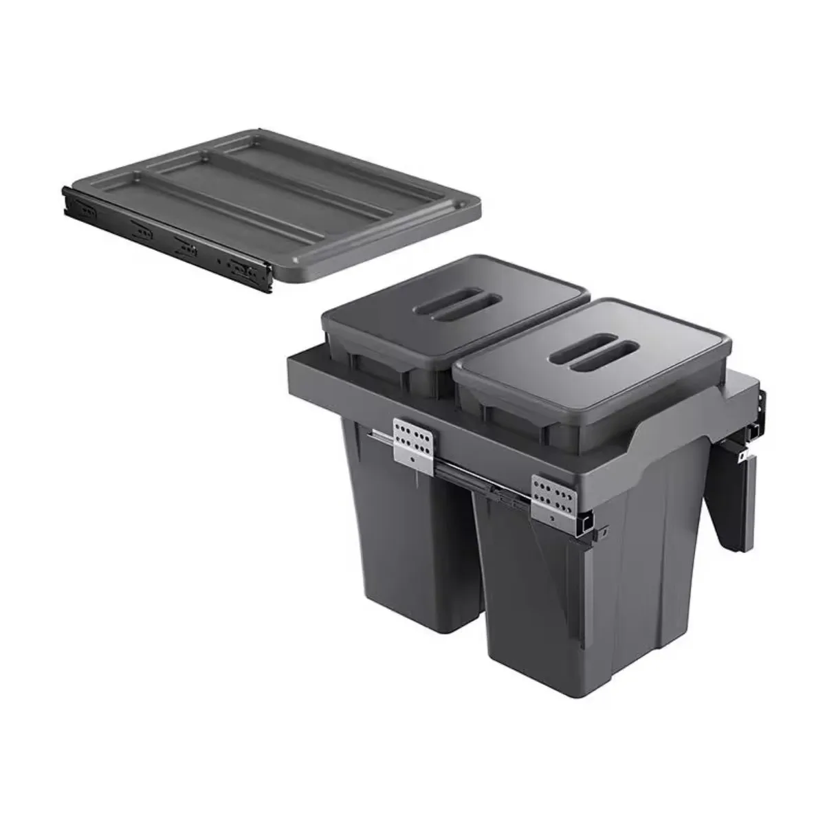 

Kitchen cabinets Embedded trash can Embedded with lid Built-in classification Large large capacity wet and dry classification