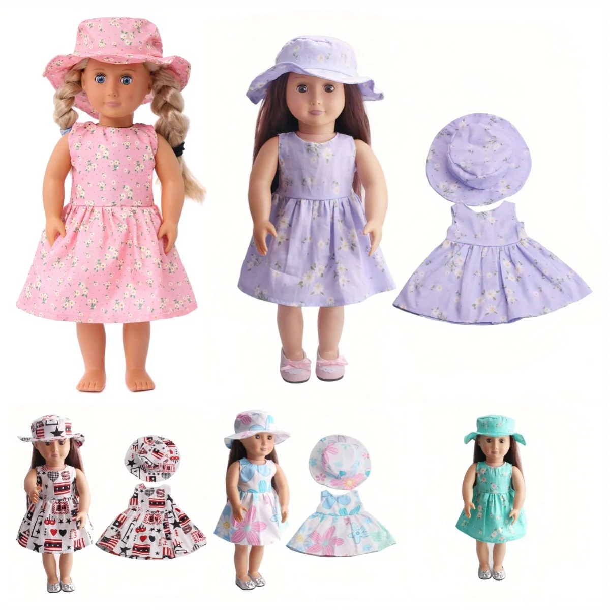 Doll Clothes Suitable for 18-Inch American Dolls. (The Product Does Not Include Dolls and Shoes.) Cosplay Costume.