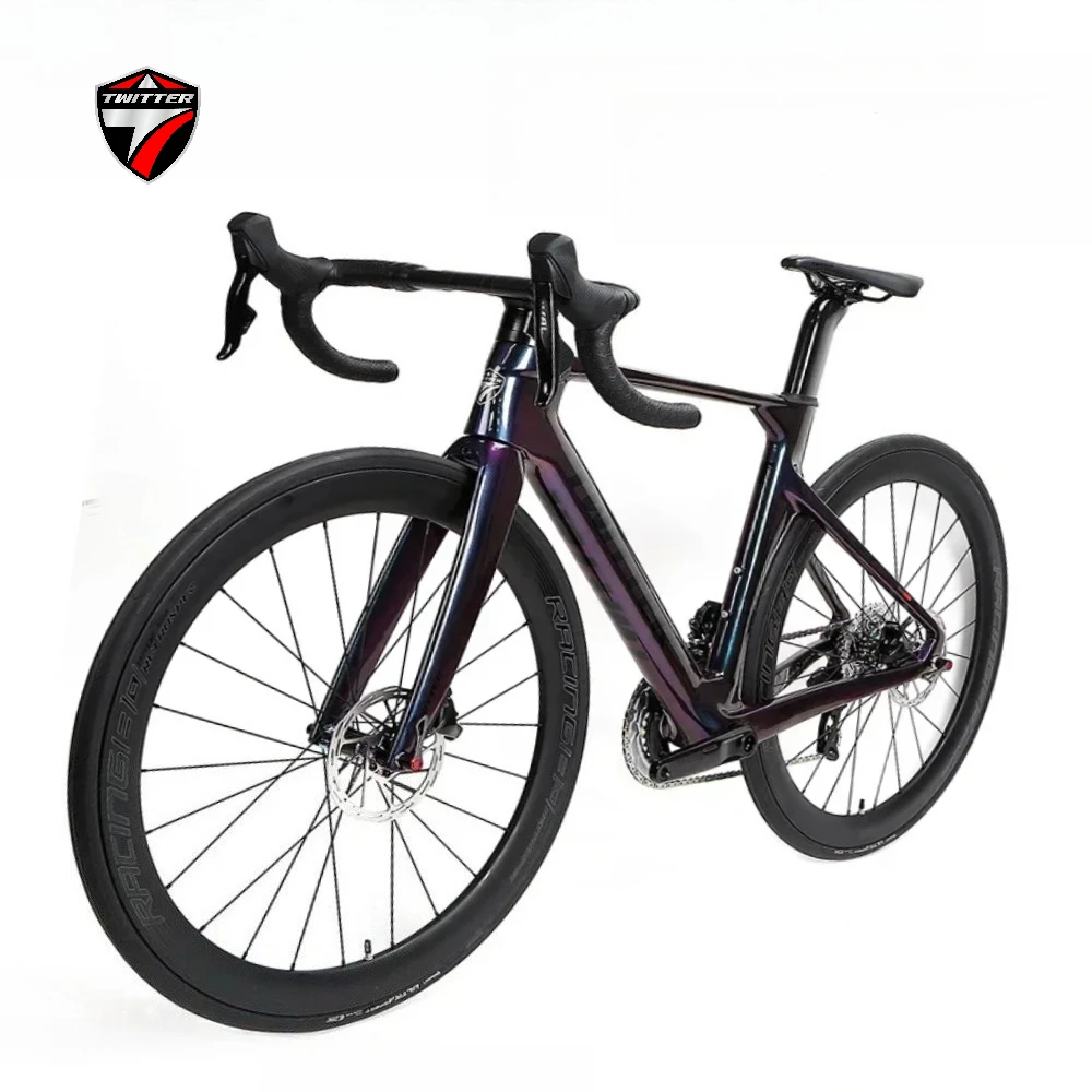

TWITTER R10pro Colorful Electronic shifting TX EDS-1*13Speed T800 Carbon Fiber Road Bike Pure Oil Disc Brakes bicicletas bycicle