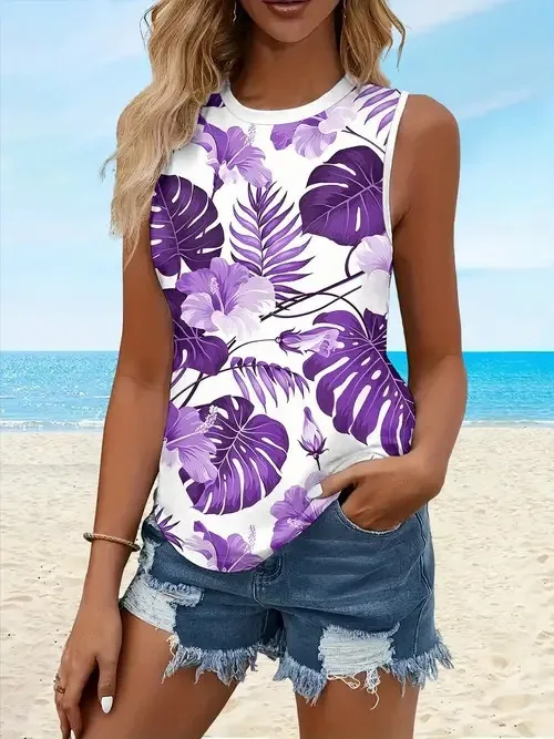 New Marble Gradient Texture 3D Print Tank Tops Women O-Neck Floral Vest Off Shoulder Y2k Sleeveless Camisole Woman Top Clothing