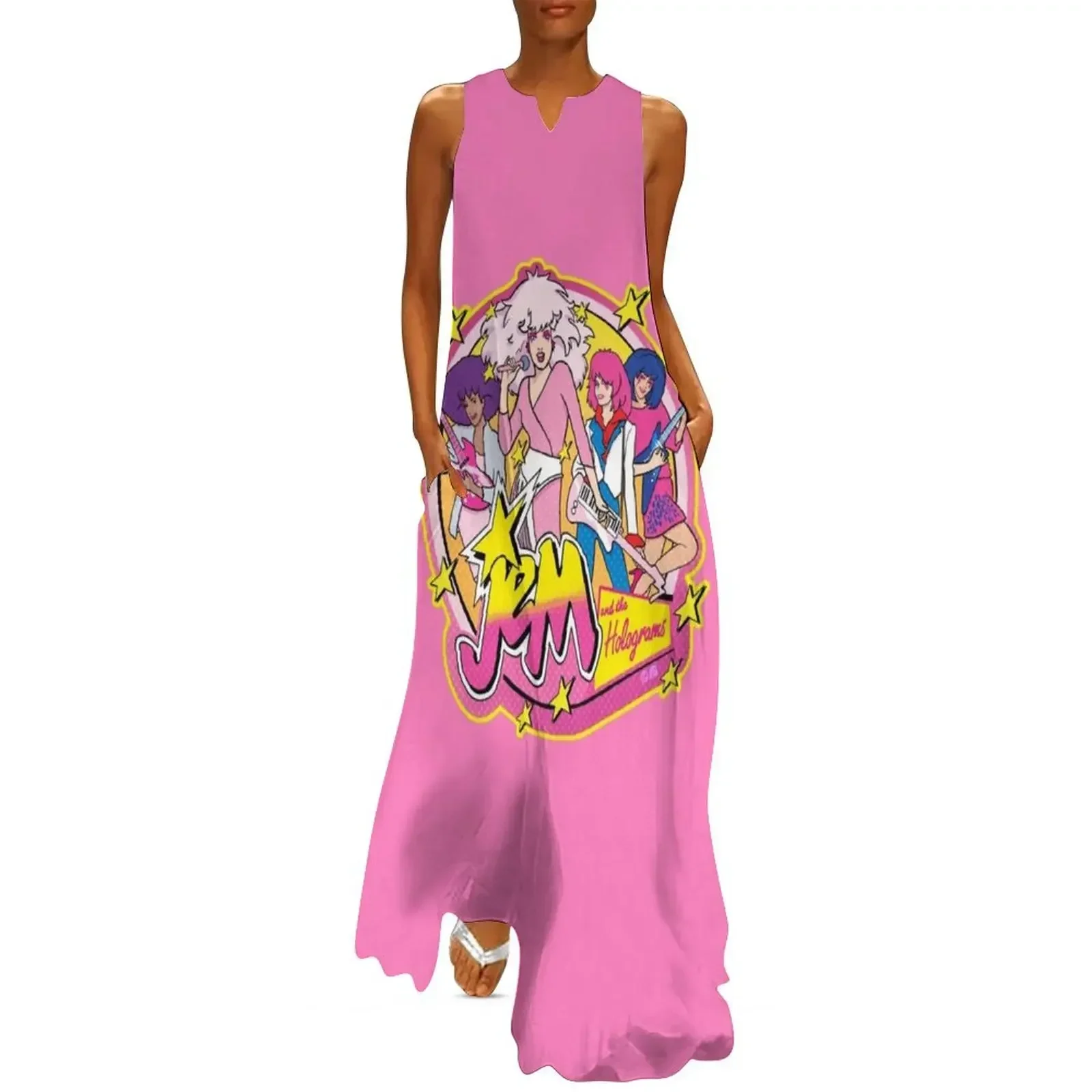 

80S Jem and the Holograms HIGH QUALITY Long Dress Female clothing beach outfits for women dress for women 2025 Dress