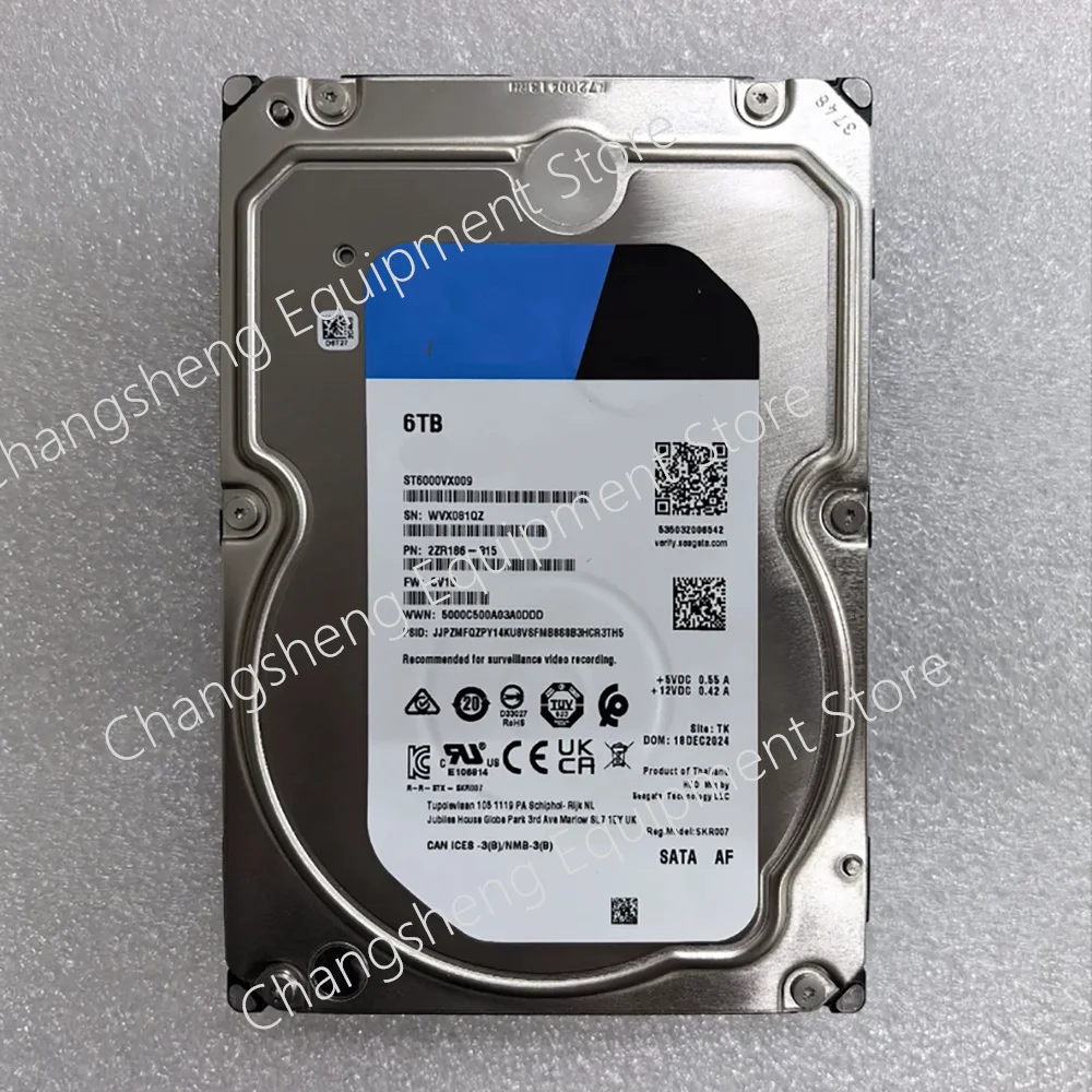 ST6000VX009 6TB Monitoring Hard Drive 3.5'' SATA 256MB HDD