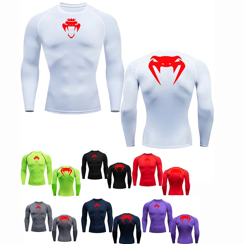 Casual Compression Pattern Printed T-Shirt,Sports Muscle Fitness Tight Fit,Fast Drying Long Sleeved Breathable Sports Underwear