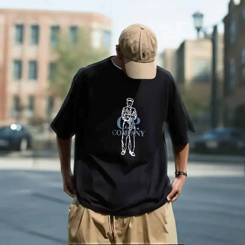 

New American Vintage Character Letters CP Printed Graphic T-shirt High Quality Men's and Women's Short Sleeved Men's Clothing