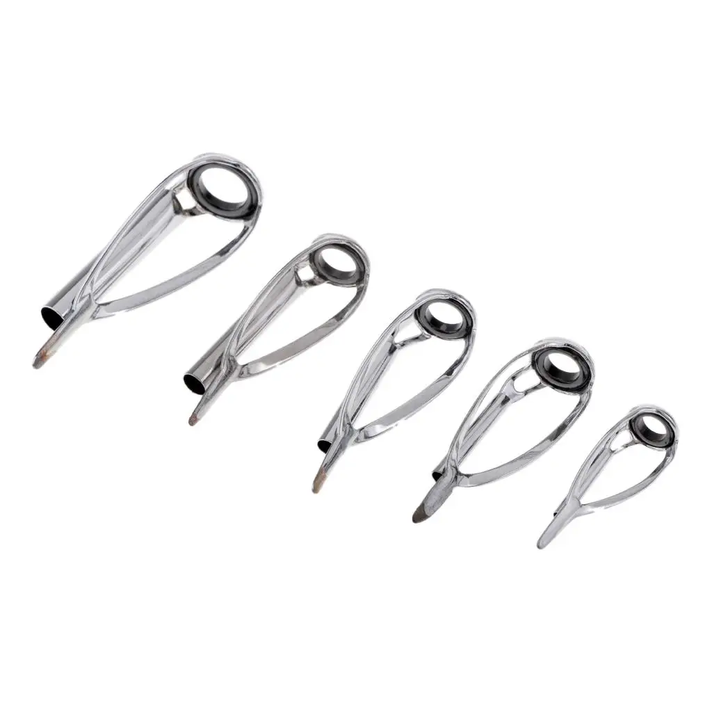 5 Pieces Fishing Rod Tip Kit SIC Eye Rod Pole Guides Tip Kit 5 Mixed Sizes