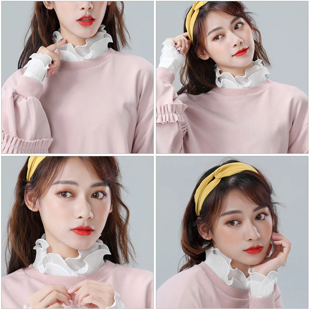 

1Pcs Girls All-Match False Chiffon Collar Sweet Ruffled Detachable Collar Blouse Stylish Item Detachable Dickey