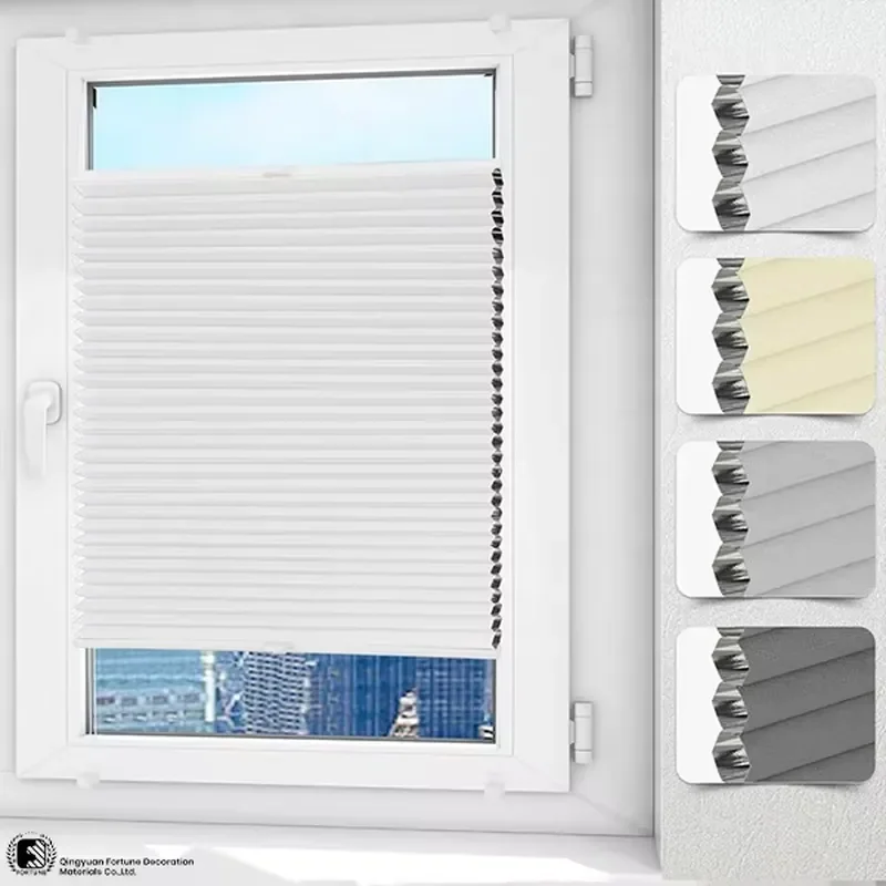 Built-In Day Night Honeycomb Blinds Cellular Shades Pleated Curtains Spring Installation Blackout Fabric Horizontal Plain