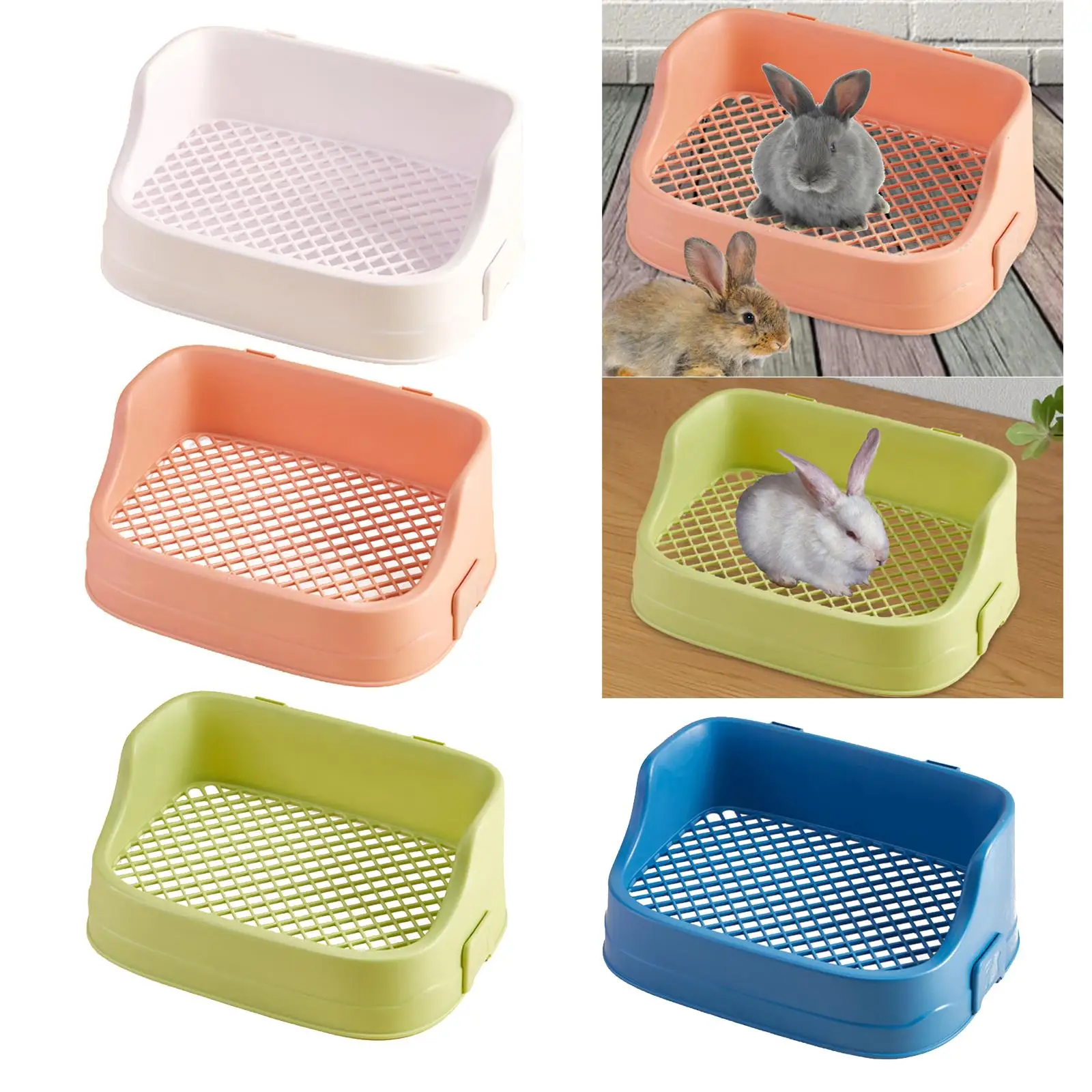 Potty Trainer Tray Bedding Box Rabbits Litter Box Pet Pan Pets Toilets for Small Pets Ferret Other Animals Small Animal Hamster