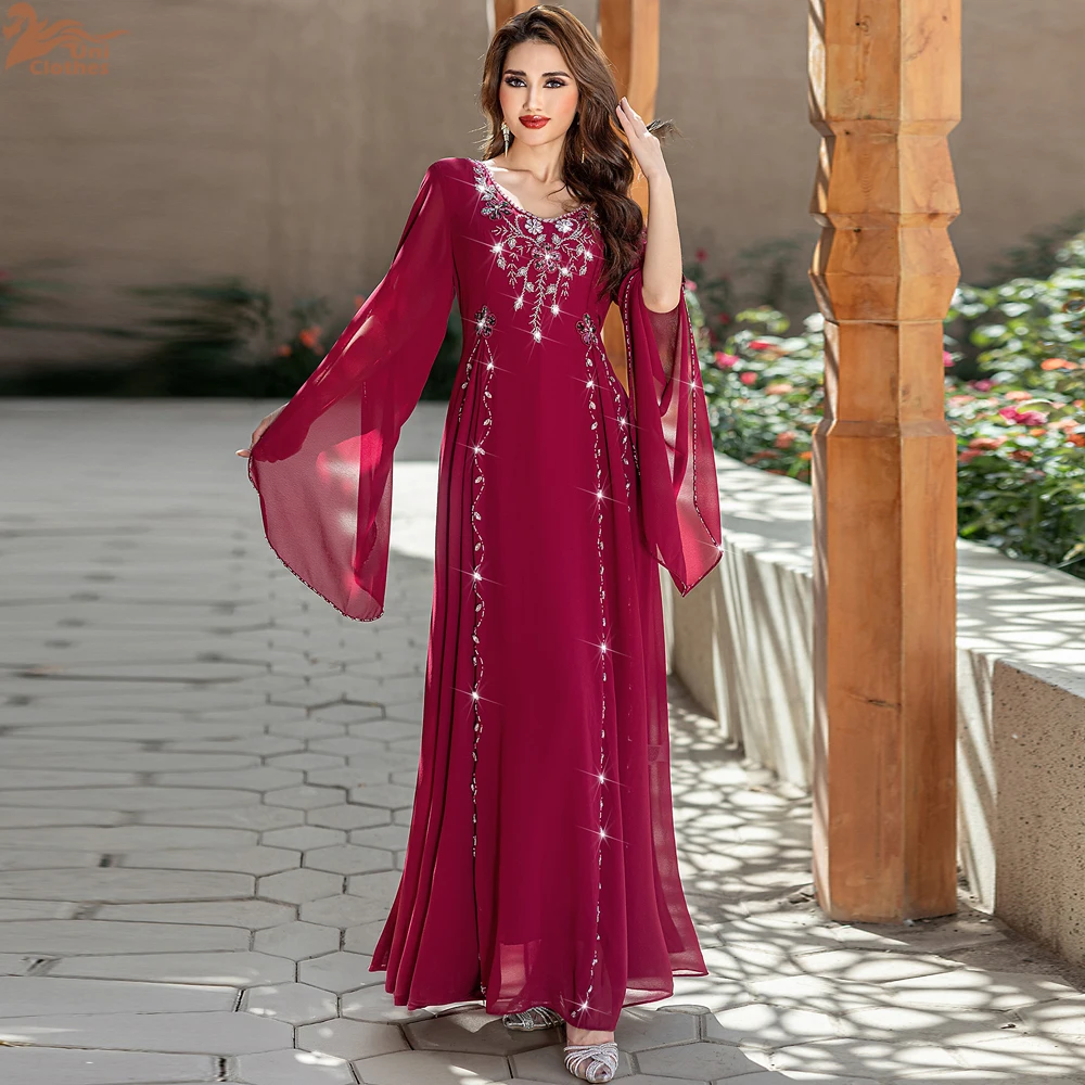 

Ramadan Eid Red Abaya Damen Dubai Arab Islam Prayer Clothes Muslim African Dresses For Women Kebaya Kaftan Robe Musulmane Femme