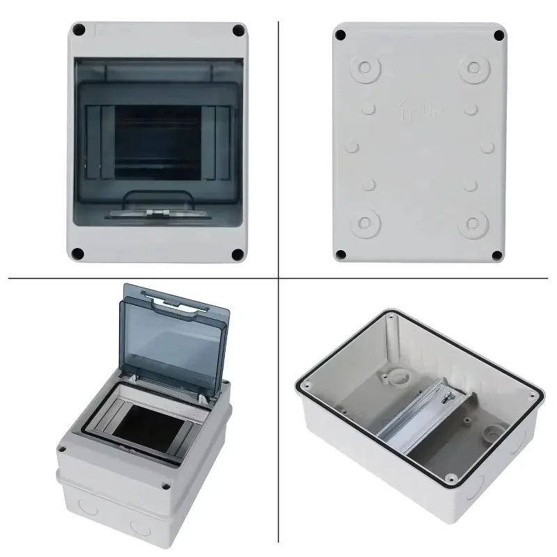 Distribution Box HT Series Junction Box PC Plastic IP65 Waterproof Fuse Boxes with Terminal DIN Rail for Outdoor Garden