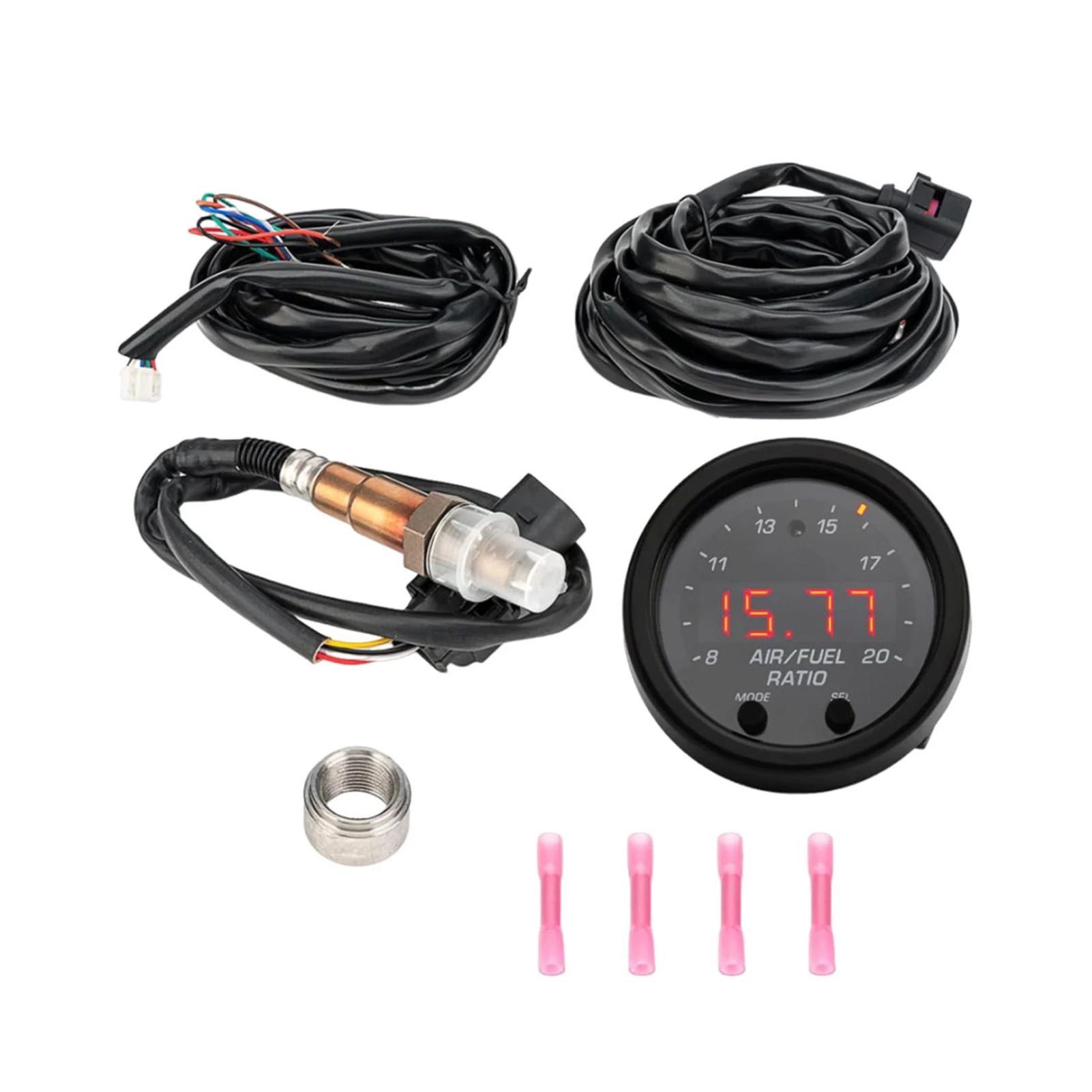 Wideband 02 UEGO Air Fuel Ratio Gauge Kit Car Fuel Ratio Gauge Wideband Oxygen Ratio Gauge Afr