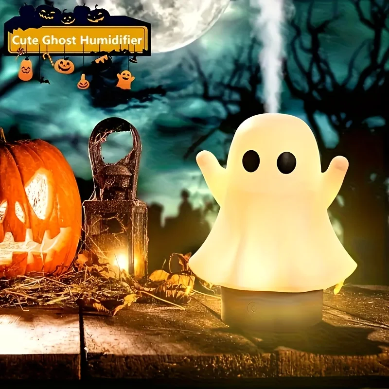 2025 Halloween Ghost-Shaped Aroma Diffuser Cute Design 7-Color Atmosphere Lighting Suitable For Halloween Home Decor And Gifts