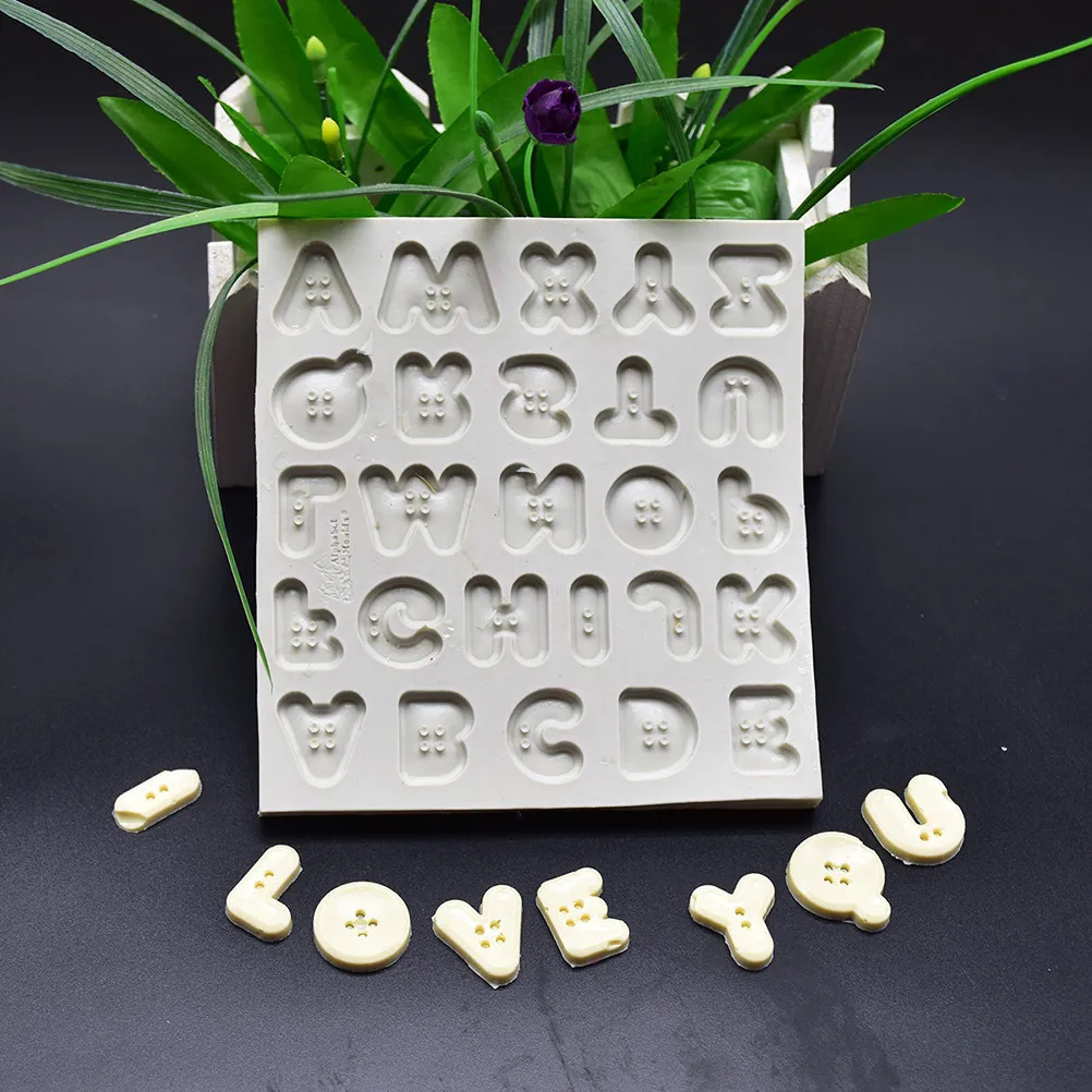 

Button Letters Silicone Mold Non-Stick Fondant Cake Decorating Tools Chocolate Gumpaste Sugarcraft Kitchen Accessories Random