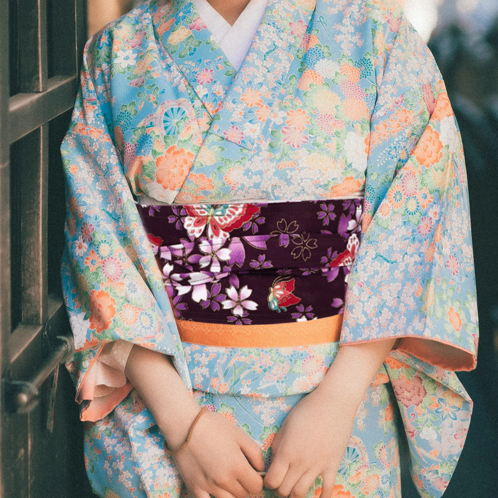 Cintura giapponese con nappa vintage ampia ed elegante cintura kimono cintura abito decorazione festa cintura giapponese cintura larga